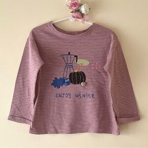 Zara Toddler Girls “Enjoy Winter” Long Sleeve T-shirt, Size 3/4yrs